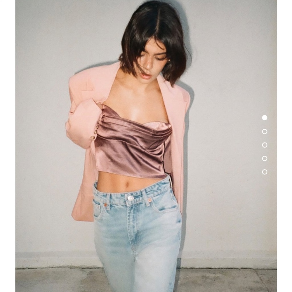 Zara Satin Effect crop top